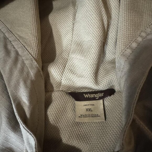 Wrangler Jacket Mens 2XL Dark Khaki Hooded Ripstop Zip YKK Workwear 3W177DK - Picture 4 of 10